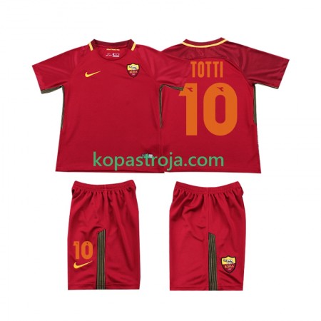 Billiga Fotbollströjor AS Roma Totti 10 2017-2018 Retro Barn Hemma tröja Kortärmad